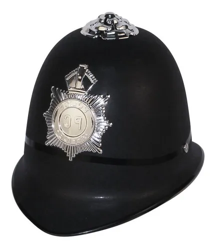 Casco De Policia Britanico Ingles Policeman Sombrero Gorro Color Negro