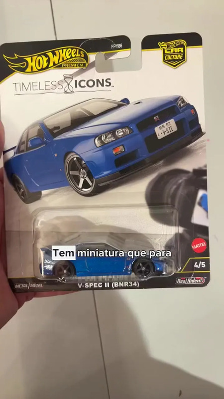 Hot Wheels Nissan Skyline R34 GT-r V-spec Ii 1:64 azul