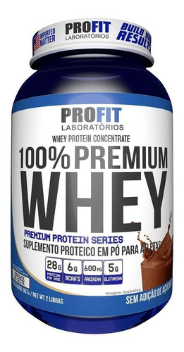 100% Whey Protein Premium 900g - Profit / Wpc + Whey Isolado Sabor Chocolate