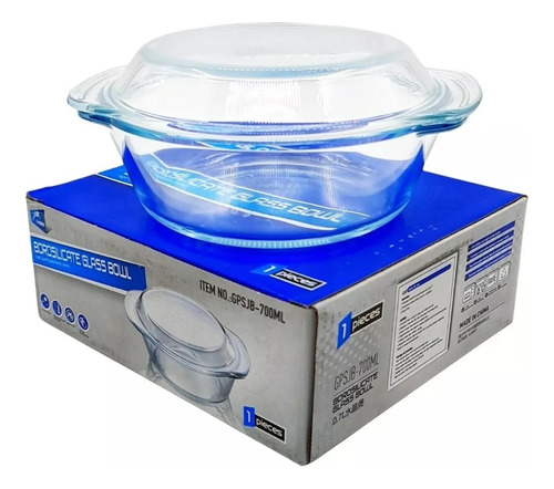 Borosilicate Glass Bowl Con Tapa De 1000 Ml