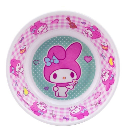 Set Tazon Mediano Melamina Plato Pizzero Vaso - My Melody