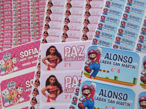 Stickers Etiquetas Escolares Para Útiles Y Cuadernos 