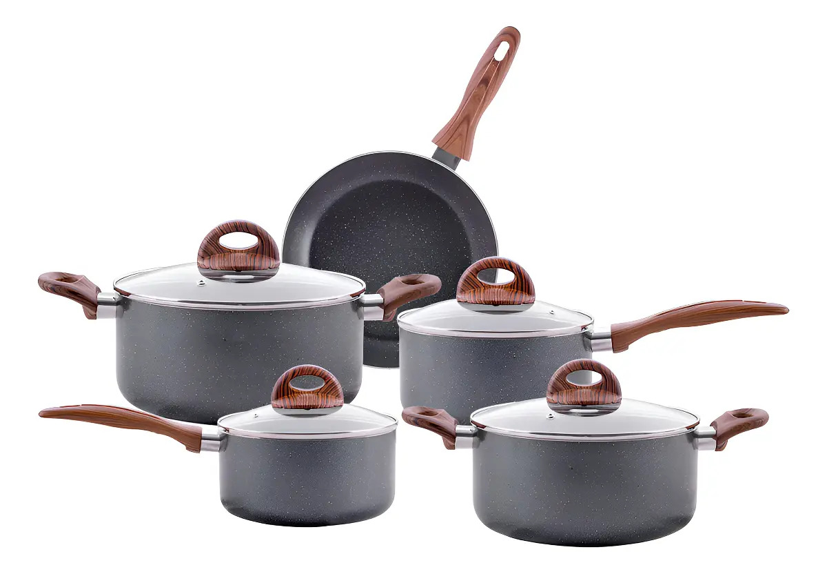 Jogo De Panelas Brinox Antiaderente Ceramic Indução 5 Peças