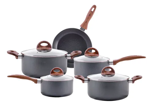 Jogo De Panelas Brinox Antiaderente Ceramic Indução 5 Peças