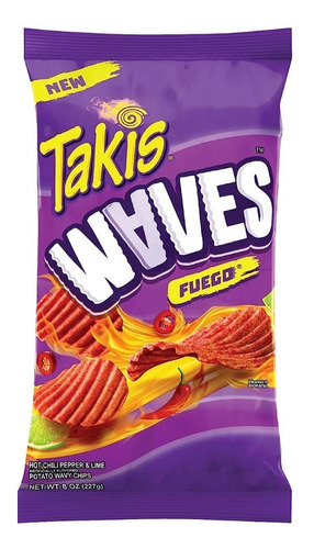 Takis Waves Fuego Hot Chili Pepper Y Lime 227g Importado Usa