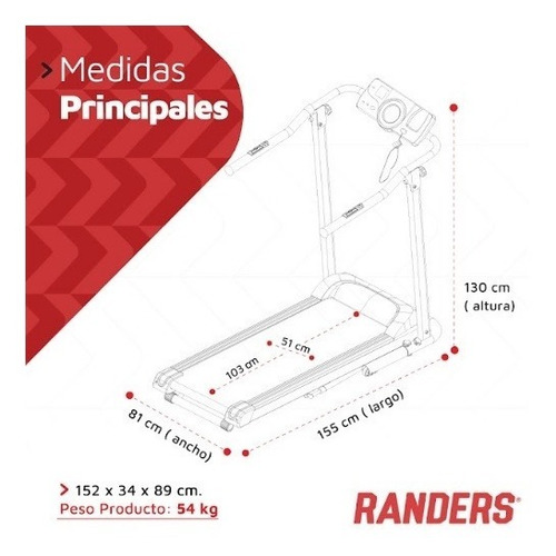 Imagen 5 de 7 de Cinta Motorizada Arg-320 Mundo Gym