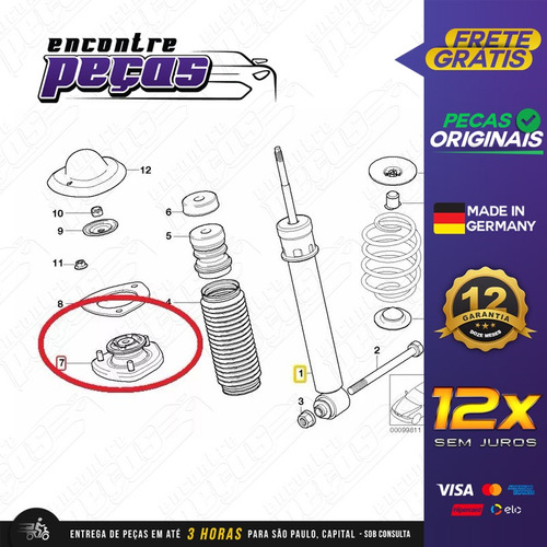 Coxim Amortecedor Traseiro Bmw X5 4.4 V8 2004-2006 Original