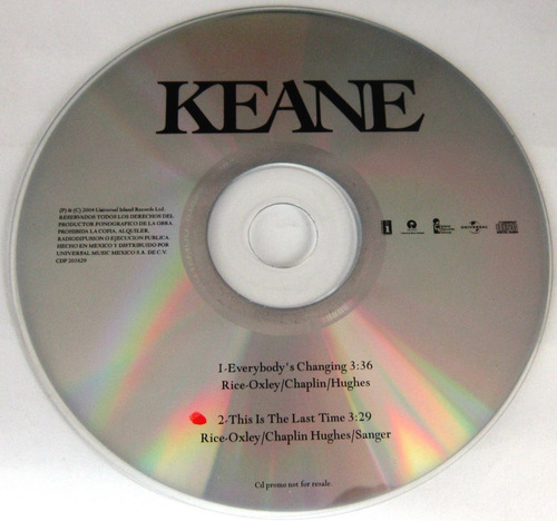 Keane - Everybody's Changing/ This Is The Last Single Promo (Usado)