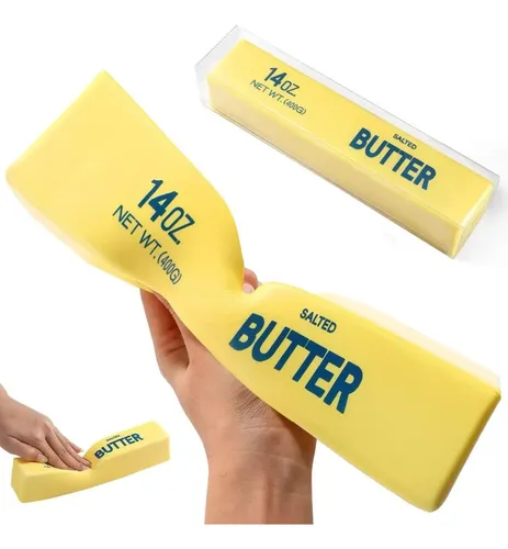 Juguete Antiestrés Barra De Mantequilla - Squishy Realista De PU, Ideal Para Oficina Y Hogar