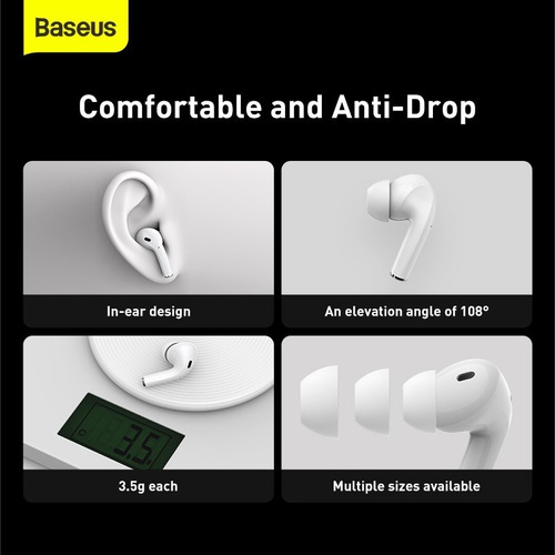 Imagen 4 de 10 de Auriculares Bluetooth W3 No Airpod/iPhone/samsung - Baseus