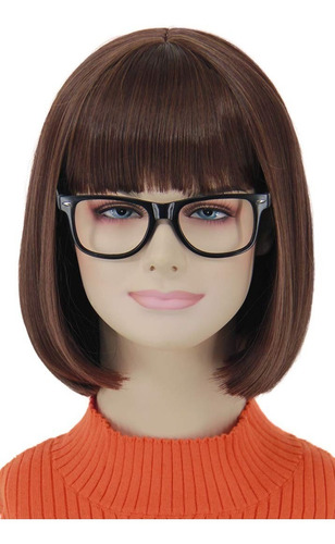 Peluca Velma Vilma Scooby Doo P/ Niñas Damas Envio Gratis A