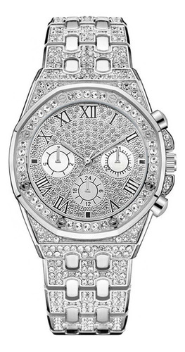 Reloj Unisex De Lujo Con Diamantes, Relojes De Cuarzo, Acero