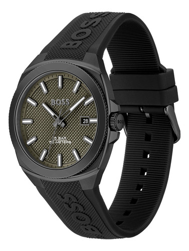 Reloj Boss Walker 1514140 De Silicona Negra Ss