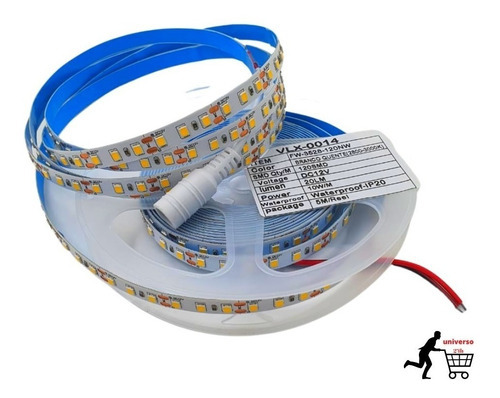 Fita Led VLX 120 Leds Por Metro  3528 12v Ip20 / 5m 