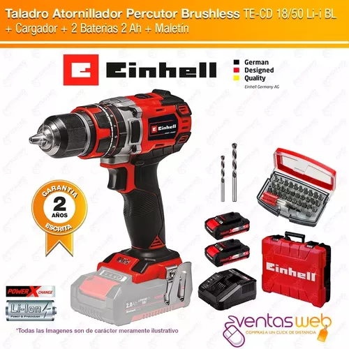 Taladro Atornillador Percutor Brushless + Puntas + Baterías