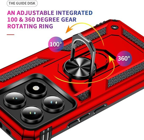Funda Reforzada Con Anillo Para Modelos De Xiaomi Rojo Redmi Note12 5g/poco X5 5g