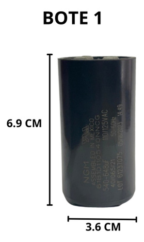 Capacitor Arranque 110 V 540-648mf/bote 1