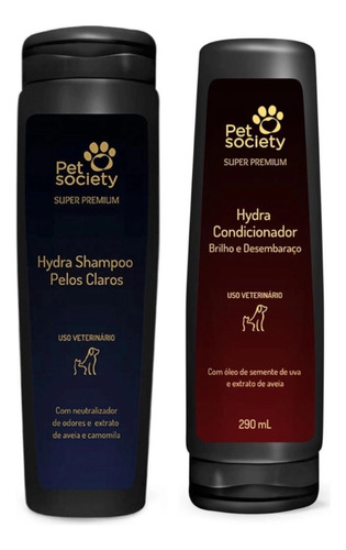 Shampoo Branqueador + Condicionador Pet Society - Envio Full