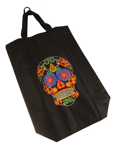 Kit De Bolsos Con Strass Para Pintar Una Calavera Sobre Negr