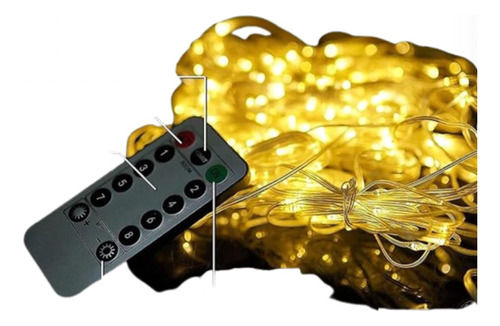 Cortina De 300 Luces Led Blancas Cálidas Con Enchufe Usb