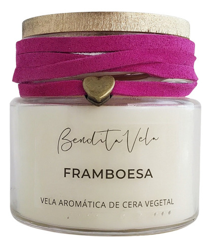 Imagem 3 de 4 de Vela Vegetal Aroma Framboesa Vidro Og - Bendita Vela