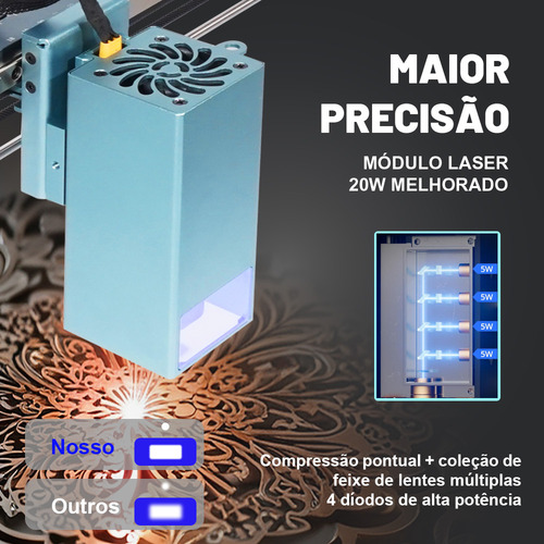 Maquina Gravadora Laser Corte Cnc 96w 40x40cm Impressora Ankisub L20 110v/220v Wifi