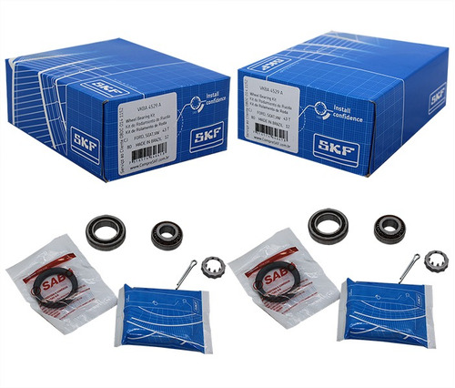 Par De Kit Rolamento Roda Traseira Santana 1999 2000 2001 Original Skf Novo 