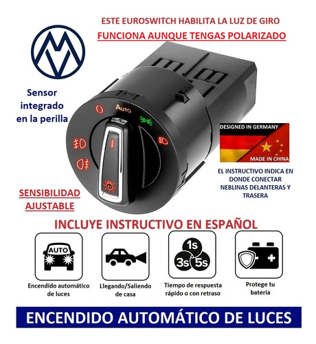 Euroswitch Sensor Luces Automáticas Vw Derby Pointer Sharan