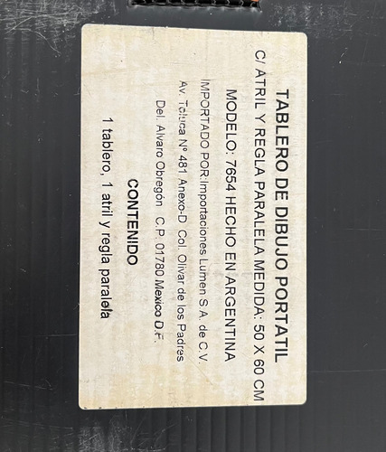 Tablero De Dibujo Portatil Con Regla Deslizante (Usado)