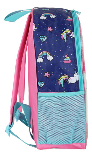 Mochila Costas Infantil Escolar Luxcel Gata Cindy Is40971cd Cor Azul
