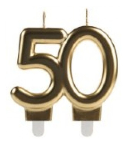 Vela De Aniversário  50 Anos Dourada - 01 Vela - Silver Fest