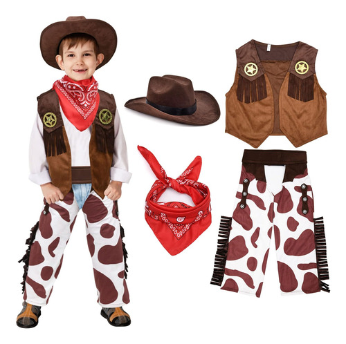 Disfraz De Vaquero Para Niños, Conjunto De Disfraces De Hall