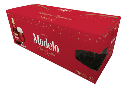 Pack Cerveza Modelo Noche Especial 18 U 355ml + Copa