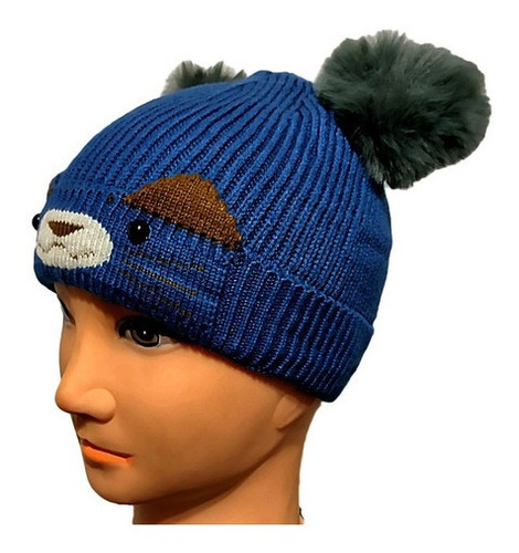 Gorro Infantil Con Forro Diseño Animalito Niño-niña/ Kortes