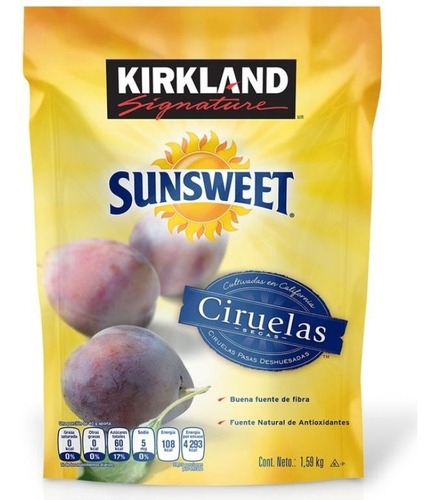 Ciruela Seca Sunsweet Kirkland Signature 1.59 Kg Riquisimas!