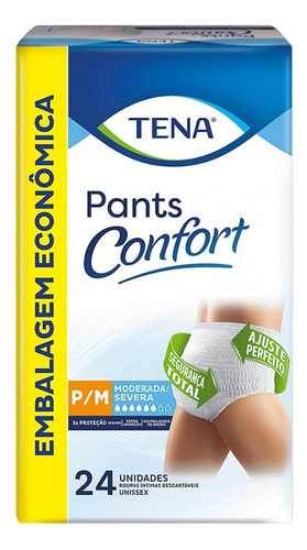 Roupa Íntima Tena Confort Pants Tam P/m - 4 Pcts C/ 24