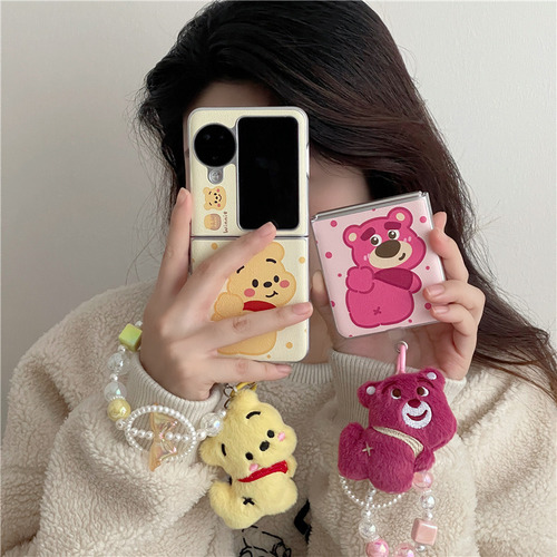 Para Funda Case Para Oppo Find N3 Flip Lambskin Cartoon