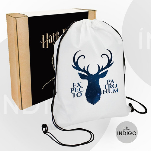 Tula De Tela Harry Potter  Empaque Personalizado Artesanal Color Blanco Diseño De La Tela Poliéster