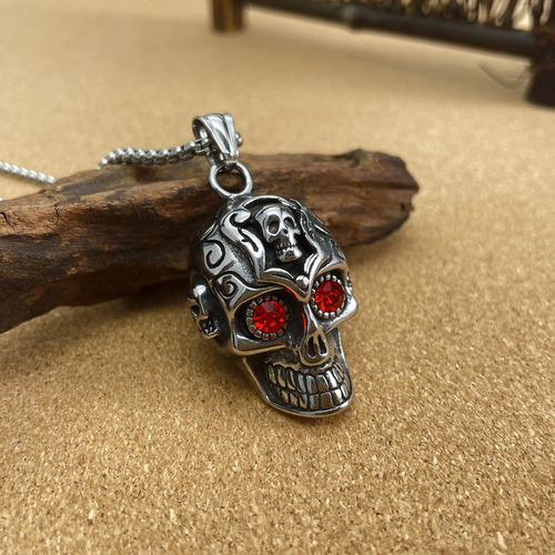 Hip Hop Punk Style Skull Collar De Acero Inoxidable