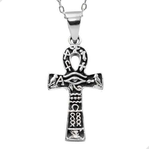 Colgante Cruz Egipcia Ankh Pequeña Plata Fina + Collar | M81