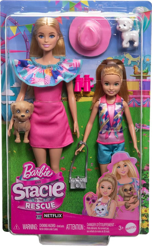 Barbie & Stacie Al Rescate Muñecas Con 2 Perros Y Accesorios