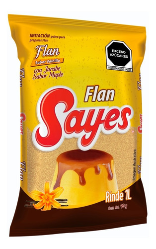 Imagen 2 de 3 de Flan Sayes En Polvo Sabor Vainilla Con Caramelo 90gr