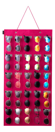 Exhibidor Para Lentes Colgable Con 25 Compartimentos Rosa Rosa