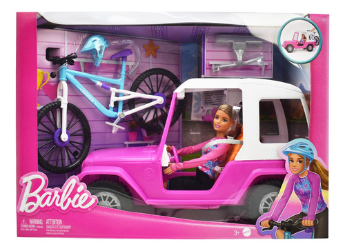 Barbie Set De Montaña Jeep Y Bicicleta Hkb06 Mattel Cf