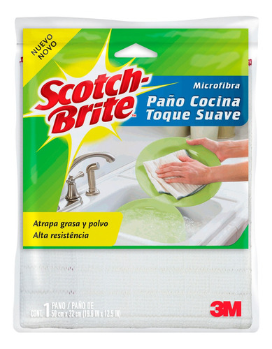 3m Scotch Brite Paño De Microfibra Toque Suave Cocina