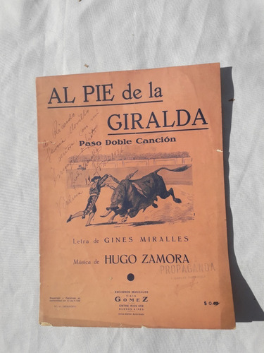 Lote Por 5 Partituras Antigua * Paso Doble * Española