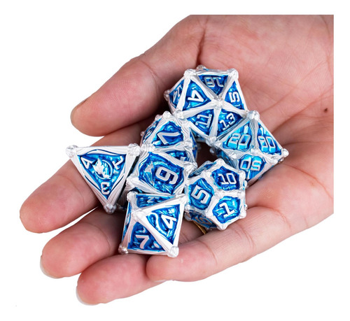 Juego De Dados Superse Dnd Dice Metal Dice 7 Piezas D&d Dice