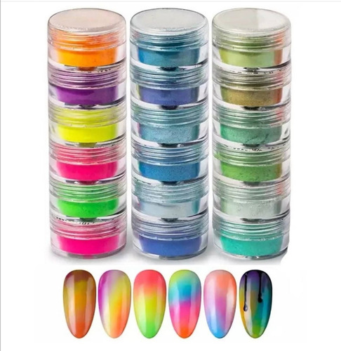 3 Torres De Pigmentos Para Uñas En 3 Gamas De Colores. 