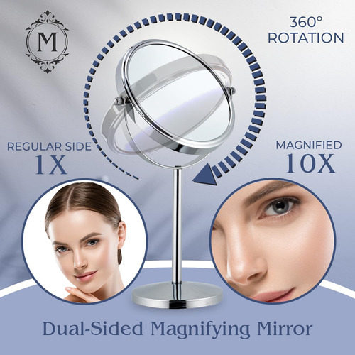 Espejo De Maquillaje Mirrorvana Con Aumento De 10 Aumento...