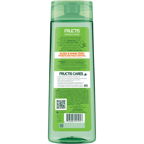 12.5 Onzas De Champú Garnier Fructis Sleek & Shine Cero